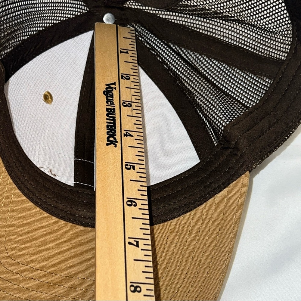Snap On Tools Leather Patch Brown Mesh Snapback Trucker Hat Cap - Picture 10 of 11